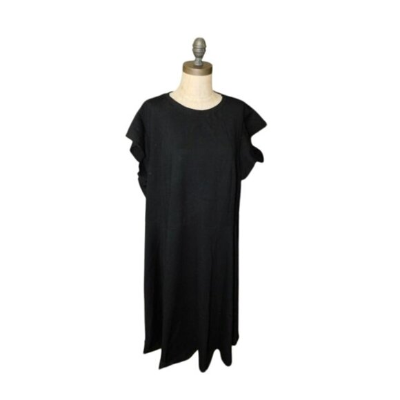 City Chic Size 22 (XL) Plus Size Black STRETCH Knit Classic Dress - Picture 1 of 2